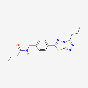 molecular formula C17H21N5OS B11253832 N-[4-(3-propyl[1,2,4]triazolo[3,4-b][1,3,4]thiadiazol-6-yl)benzyl]butanamide 