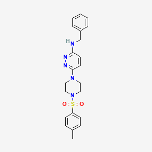 molecular formula C22H25N5O2S B11254039 N-benzyl-6-(4-tosylpiperazin-1-yl)pyridazin-3-amine 