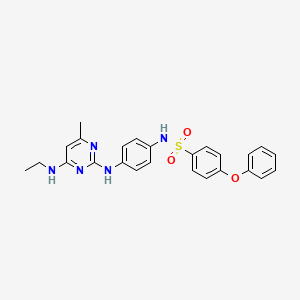molecular formula C25H25N5O3S B11254180 N-(4-((4-(ethylamino)-6-methylpyrimidin-2-yl)amino)phenyl)-4-phenoxybenzenesulfonamide 