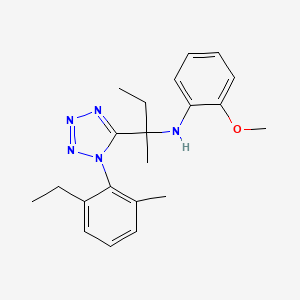 molecular formula C21H27N5O B11254197 N-{2-[1-(2-ethyl-6-methylphenyl)-1H-tetrazol-5-yl]butan-2-yl}-2-methoxyaniline 