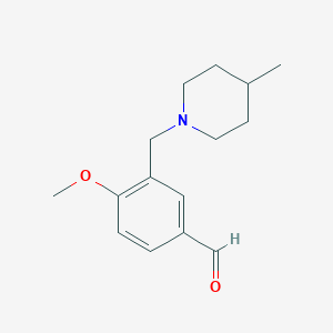 molecular formula C15H21NO2 B112542 4-Methoxy-3-[(4-methylpiperidin-1-yl)methyl]benzaldehyde CAS No. 372153-09-8