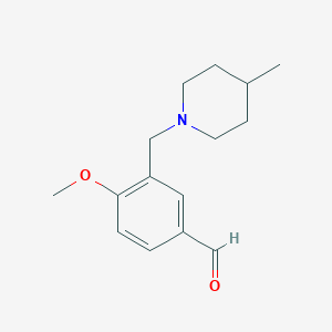 4-Methoxy-3-[(4-methylpiperidin-1-yl)methyl]benzaldehyde