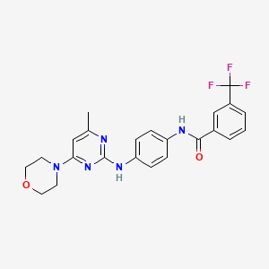 molecular formula C23H22F3N5O2 B11254393 N-(4-((4-methyl-6-morpholinopyrimidin-2-yl)amino)phenyl)-3-(trifluoromethyl)benzamide 