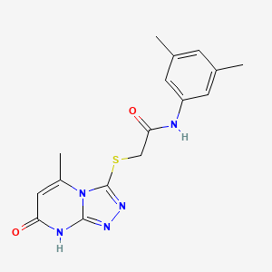 molecular formula C16H17N5O2S B11254668 N-(3,5-Dimethylphenyl)-2-({5-methyl-7-oxo-7H,8H-[1,2,4]triazolo[4,3-A]pyrimidin-3-YL}sulfanyl)acetamide 