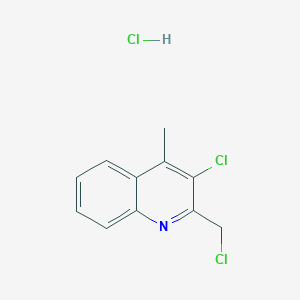 molecular formula C11H10Cl3N B112547 3-Chloro-2-(chloromethyl)-4-methylquinoline hydrochloride CAS No. 37781-33-2