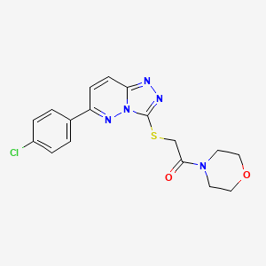 molecular formula C17H16ClN5O2S B11254749 2-((6-(4-Chlorophenyl)-[1,2,4]triazolo[4,3-b]pyridazin-3-yl)thio)-1-morpholinoethanone 