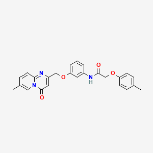 molecular formula C25H23N3O4 B11254789 N-[3-({7-Methyl-4-oxo-4H-pyrido[1,2-A]pyrimidin-2-YL}methoxy)phenyl]-2-(4-methylphenoxy)acetamide 