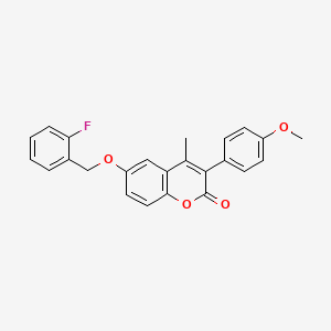 molecular formula C24H19FO4 B11254830 6-[(2-fluorobenzyl)oxy]-3-(4-methoxyphenyl)-4-methyl-2H-chromen-2-one 