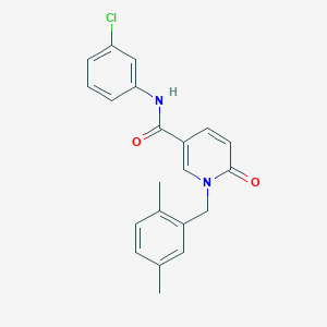 molecular formula C21H19ClN2O2 B11254892 N-(3-chlorophenyl)-1-(2,5-dimethylbenzyl)-6-oxo-1,6-dihydropyridine-3-carboxamide 