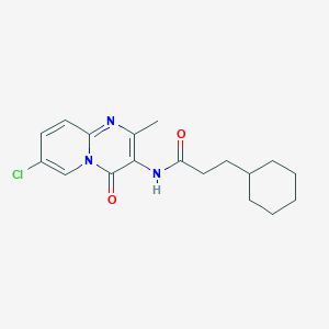 molecular formula C18H22ClN3O2 B11254960 N-{7-Chloro-2-methyl-4-oxo-4H-pyrido[1,2-A]pyrimidin-3-YL}-3-cyclohexylpropanamide 