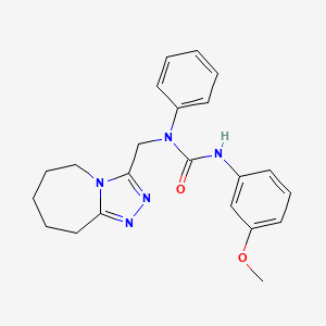 molecular formula C22H25N5O2 B11254996 3-(3-methoxyphenyl)-1-phenyl-1-(6,7,8,9-tetrahydro-5H-[1,2,4]triazolo[4,3-a]azepin-3-ylmethyl)urea 