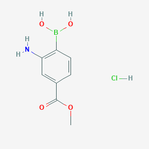 molecular formula C8H11BClNO4 B112550 (2-Amino-4-(methoxycarbonyl)phenyl)boronic acid hydrochloride CAS No. 380430-55-7