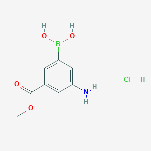 molecular formula C8H11BClNO4 B112551 (3-Amino-5-(methoxycarbonyl)phenyl)boronic acid hydrochloride CAS No. 380430-56-8