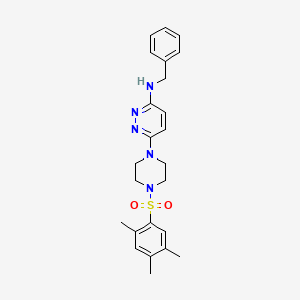 molecular formula C24H29N5O2S B11255302 N-Benzyl-6-[4-(2,4,5-trimethylbenzenesulfonyl)piperazin-1-YL]pyridazin-3-amine 
