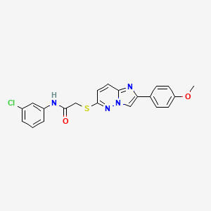 molecular formula C21H17ClN4O2S B11255314 N-(3-chlorophenyl)-2-((2-(4-methoxyphenyl)imidazo[1,2-b]pyridazin-6-yl)thio)acetamide 