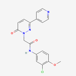 molecular formula C18H15ClN4O3 B11255466 N-(3-chloro-4-methoxyphenyl)-2-(6-oxo-3-(pyridin-4-yl)pyridazin-1(6H)-yl)acetamide 