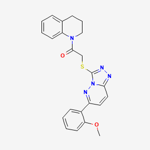 molecular formula C23H21N5O2S B11255549 1-(3,4-dihydroquinolin-1(2H)-yl)-2-((6-(2-methoxyphenyl)-[1,2,4]triazolo[4,3-b]pyridazin-3-yl)thio)ethanone 