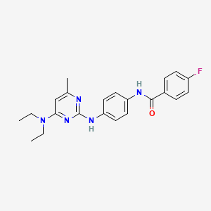 molecular formula C22H24FN5O B11255578 N-(4-((4-(diethylamino)-6-methylpyrimidin-2-yl)amino)phenyl)-4-fluorobenzamide 