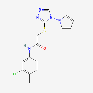 molecular formula C15H14ClN5OS B11255655 N-(3-chloro-4-methylphenyl)-2-{[4-(1H-pyrrol-1-yl)-4H-1,2,4-triazol-3-yl]sulfanyl}acetamide 