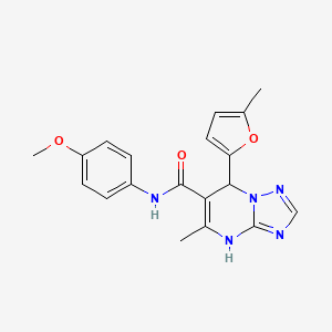 molecular formula C19H19N5O3 B11255671 N-(4-methoxyphenyl)-5-methyl-7-(5-methylfuran-2-yl)-4,7-dihydro[1,2,4]triazolo[1,5-a]pyrimidine-6-carboxamide 