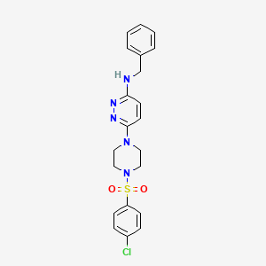 molecular formula C21H22ClN5O2S B11255746 N-Benzyl-6-[4-(4-chlorobenzenesulfonyl)piperazin-1-YL]pyridazin-3-amine 