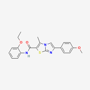molecular formula C22H21N3O3S B11255751 N-(2-ethoxyphenyl)-6-(4-methoxyphenyl)-3-methylimidazo[2,1-b]thiazole-2-carboxamide 