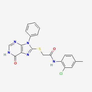 molecular formula C20H16ClN5O2S B11255814 N-(2-chloro-4-methylphenyl)-2-[(6-oxo-9-phenyl-6,9-dihydro-1H-purin-8-yl)sulfanyl]acetamide 