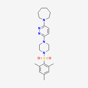 molecular formula C23H33N5O2S B11255847 1-(6-(4-(Mesitylsulfonyl)piperazin-1-yl)pyridazin-3-yl)azepane 