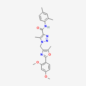 molecular formula C25H27N5O4 B11255877 1-{[2-(2,4-dimethoxyphenyl)-5-methyl-1,3-oxazol-4-yl]methyl}-N-(2,4-dimethylphenyl)-5-methyl-1H-1,2,3-triazole-4-carboxamide 