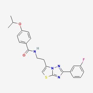 molecular formula C22H21FN4O2S B11255922 N-(2-(2-(3-fluorophenyl)thiazolo[3,2-b][1,2,4]triazol-6-yl)ethyl)-4-isopropoxybenzamide 