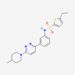 molecular formula C22H26N4O2S2 B11255926 5-ethyl-N-{3-[6-(4-methylpiperidin-1-yl)pyridazin-3-yl]phenyl}thiophene-2-sulfonamide 