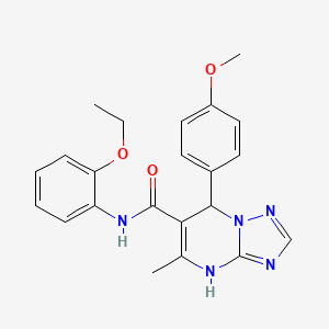 molecular formula C22H23N5O3 B11255954 N-(2-ethoxyphenyl)-7-(4-methoxyphenyl)-5-methyl-4,7-dihydro[1,2,4]triazolo[1,5-a]pyrimidine-6-carboxamide 