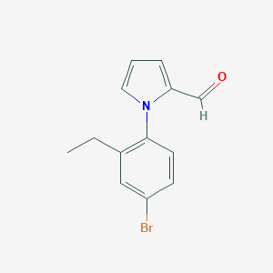 molecular formula C13H12BrNO B112560 1-(4-bromo-2-ethylphenyl)-1H-pyrrole-2-carbaldehyde CAS No. 383136-23-0