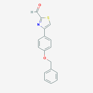 molecular formula C17H13NO2S B112561 4-[4-(Benzyloxy)phenyl]-1,3-thiazole-2-carbaldehyde CAS No. 383141-54-6