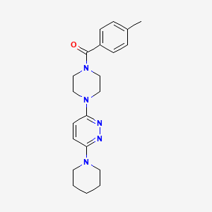 molecular formula C21H27N5O B11256171 3-[4-(4-Methylbenzoyl)piperazin-1-YL]-6-(piperidin-1-YL)pyridazine 