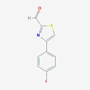 molecular formula C10H6FNOS B112562 4-(4-Fluorophenyl)-1,3-thiazole-2-carbaldehyde CAS No. 383142-69-6