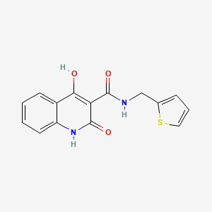 molecular formula C15H12N2O3S B11256262 4-hydroxy-2-oxo-N-(2-thienylmethyl)-1,2-dihydroquinoline-3-carboxamide 