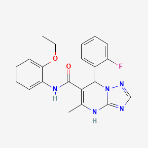 molecular formula C21H20FN5O2 B11256422 N-(2-ethoxyphenyl)-7-(2-fluorophenyl)-5-methyl-4,7-dihydro[1,2,4]triazolo[1,5-a]pyrimidine-6-carboxamide 