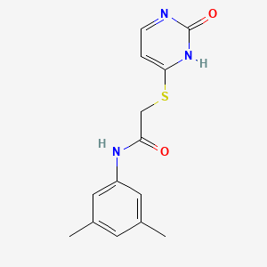 molecular formula C14H15N3O2S B11256480 N-(3,5-Dimethylphenyl)-2-[(2-oxo-1,2-dihydropyrimidin-4-YL)sulfanyl]acetamide 