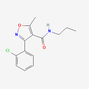 molecular formula C14H15ClN2O2 B11256730 3-(2-chlorophenyl)-5-methyl-N-propyl-1,2-oxazole-4-carboxamide 