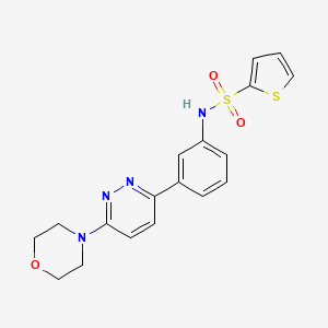 molecular formula C18H18N4O3S2 B11256947 N-(3-(6-morpholinopyridazin-3-yl)phenyl)thiophene-2-sulfonamide 