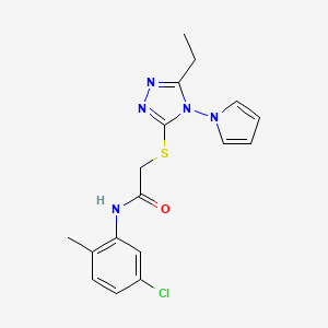 molecular formula C17H18ClN5OS B11256973 N-(5-chloro-2-methylphenyl)-2-{[5-ethyl-4-(1H-pyrrol-1-yl)-4H-1,2,4-triazol-3-yl]sulfanyl}acetamide 