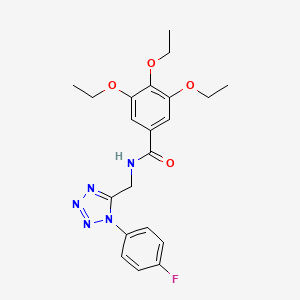 molecular formula C21H24FN5O4 B11256999 3,4,5-triethoxy-N-((1-(4-fluorophenyl)-1H-tetrazol-5-yl)methyl)benzamide 
