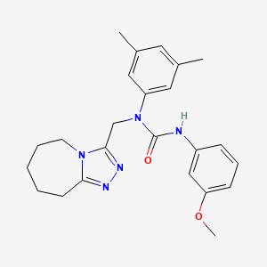 molecular formula C24H29N5O2 B11257117 1-(3,5-dimethylphenyl)-3-(3-methoxyphenyl)-1-(6,7,8,9-tetrahydro-5H-[1,2,4]triazolo[4,3-a]azepin-3-ylmethyl)urea 