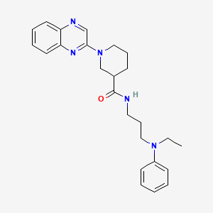molecular formula C25H31N5O B11257161 N-{3-[Ethyl(phenyl)amino]propyl}-1-(quinoxalin-2-YL)piperidine-3-carboxamide 