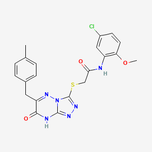 molecular formula C21H19ClN6O3S B11257210 N-(5-chloro-2-methoxyphenyl)-2-{[6-(4-methylbenzyl)-7-oxo-7,8-dihydro[1,2,4]triazolo[4,3-b][1,2,4]triazin-3-yl]sulfanyl}acetamide 