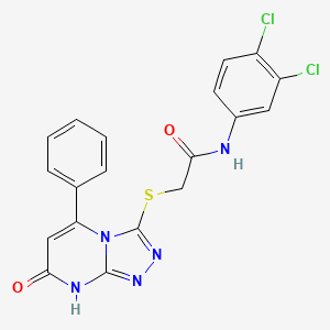 molecular formula C19H13Cl2N5O2S B11257340 N-(3,4-Dichlorophenyl)-2-({7-oxo-5-phenyl-7H,8H-[1,2,4]triazolo[4,3-A]pyrimidin-3-YL}sulfanyl)acetamide 