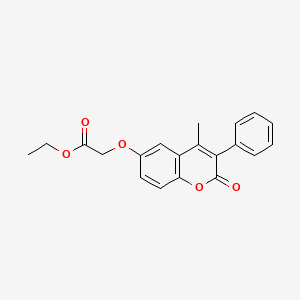 molecular formula C20H18O5 B11257342 ethyl [(4-methyl-2-oxo-3-phenyl-2H-chromen-6-yl)oxy]acetate 