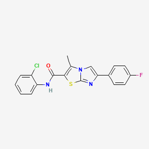 molecular formula C19H13ClFN3OS B11257443 N-(2-chlorophenyl)-6-(4-fluorophenyl)-3-methylimidazo[2,1-b]thiazole-2-carboxamide 