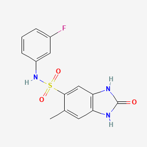 molecular formula C14H12FN3O3S B11257459 N-(3-fluorophenyl)-6-methyl-2-oxo-2,3-dihydro-1H-benzimidazole-5-sulfonamide 